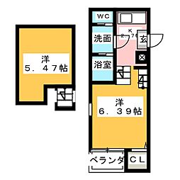 Stage松原町 1Kの間取図画像