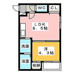 エンジェルケープ 1LDKの間取図画像