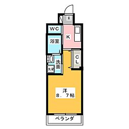 アールコート本陣 1Kの間取図画像