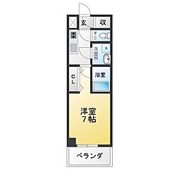 S-RESIDENCE名駅North2 1Kの間取図画像
