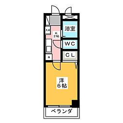 サコ・グレイスフル 1Kの間取図画像