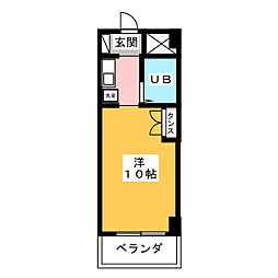 グランドゥール ワンルームの間取図画像
