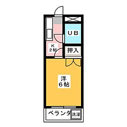 パールハイツ 1Kの間取図画像