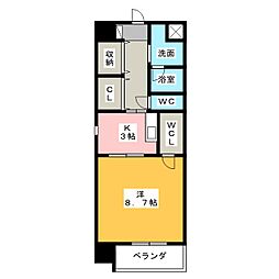 フェリス・本陣 1Kの間取図画像