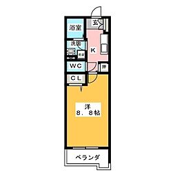 willDo太閤通 1Kの間取図画像