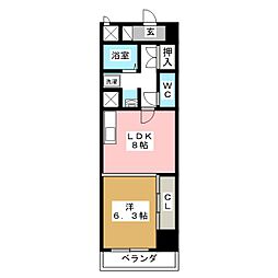グレイス2000 1LDKの間取図画像