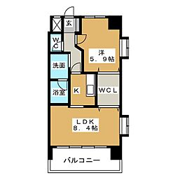 サンモール菊井 1LDKの間取図画像