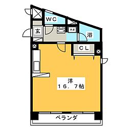エスパシオ ワンルームの間取図画像
