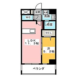 アリエッタNagoya 1LDKの間取図画像
