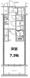 S-RESIDENCE亀島駅前ascent 1Kの間取図画像