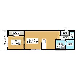 D-room名駅E 1LDKの間取図画像