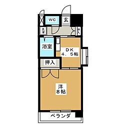 サザン名駅イースト 1DKの間取図画像