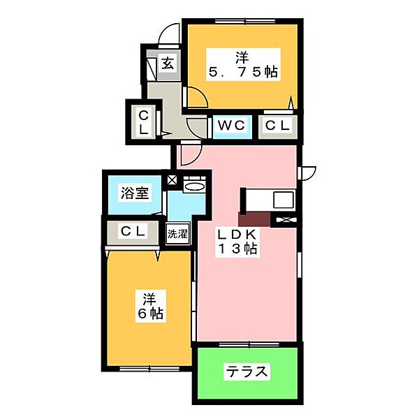 アルジェントII ｜愛知県名古屋市中川区助光２丁目(賃貸アパート2LDK・1階・56.02㎡)の写真 その2