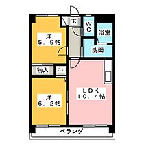 サンパーク春田  ｜ 愛知県名古屋市中川区春田３丁目（賃貸マンション2LDK・4階・51.33㎡） その2