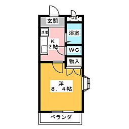 エスポア八田 1Kの間取図画像