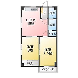 メゾン21 2LDKの間取図画像