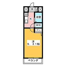 ハイツM&M 1Kの間取図画像