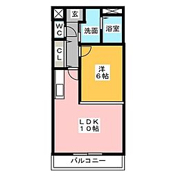 プリマヴェーラ 2階1LDKの間取り