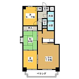 悠和苑 3LDKの間取図画像