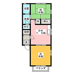 アネックスイトウ2 2DKの間取図画像