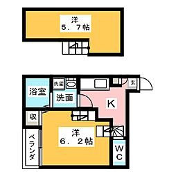 クオーレ名古屋 1Kの間取図画像