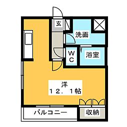 シェルル万場 ワンルームの間取図画像