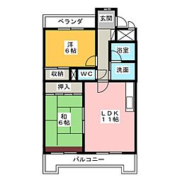 グランドステイタス八田 2LDKの間取図画像