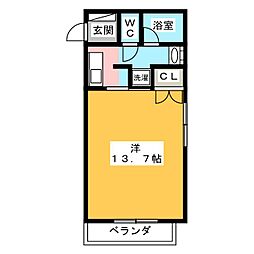 ラフォーレ児玉 1Kの間取図画像