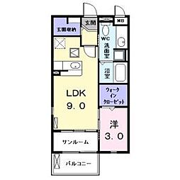 エポック 1DKの間取図画像