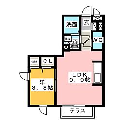 シュエット 1LDKの間取図画像