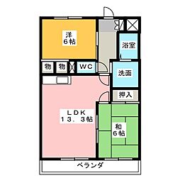 セシール 2LDKの間取図画像