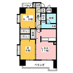 アビテ・テール 2LDKの間取図画像