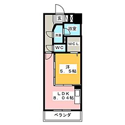 ロイヤルピジョン岩塚 1LDKの間取図画像