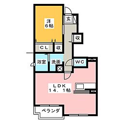 ラフレシール 1LDKの間取図画像