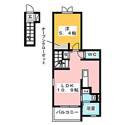 グレイスヒルズ1 1LDKの間取図画像