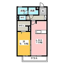 レクシオン横井 1LDKの間取図画像