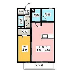 ハーベスト横井 1LDKの間取図画像