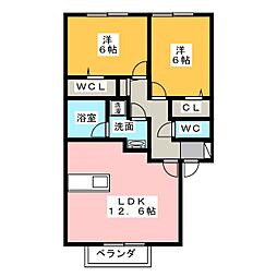 グリーンフォレスト 2LDKの間取図画像