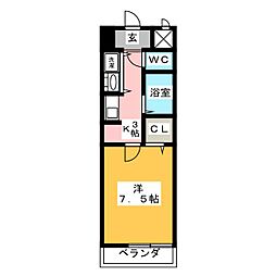 サン・レーベン 1Kの間取図画像