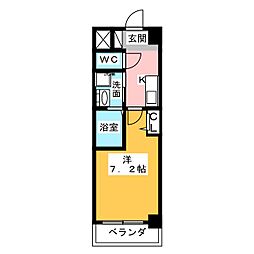 アビタシオン並木 1Kの間取図画像