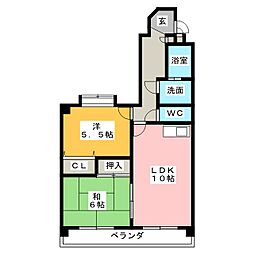 エトワールリッツ 2LDKの間取図画像
