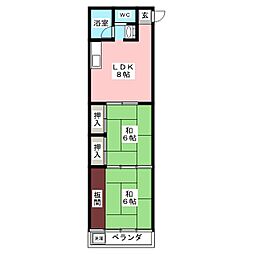コーポさとう 2LDKの間取図画像