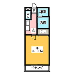 NKビル伏屋 1Kの間取図画像