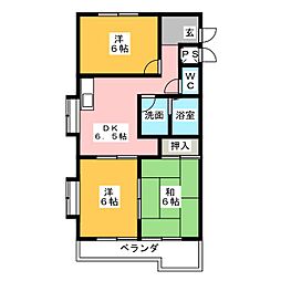カサ松下 3DKの間取図画像