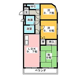 エスポワール八田 3LDKの間取図画像