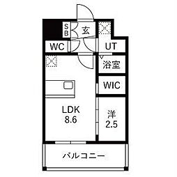 メイクス岩塚EAST 1LDKの間取図画像