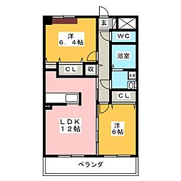 グラシア 2LDKの間取図画像