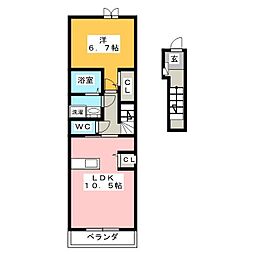 シルバピーノ 1LDKの間取図画像