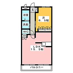 舞宝夢 1LDKの間取図画像
