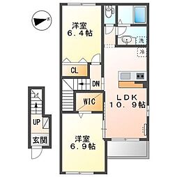 コーポラスSK3 2LDKの間取図画像